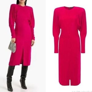 Isabel Marant Vibrant Magenta Long Sleeve Dress